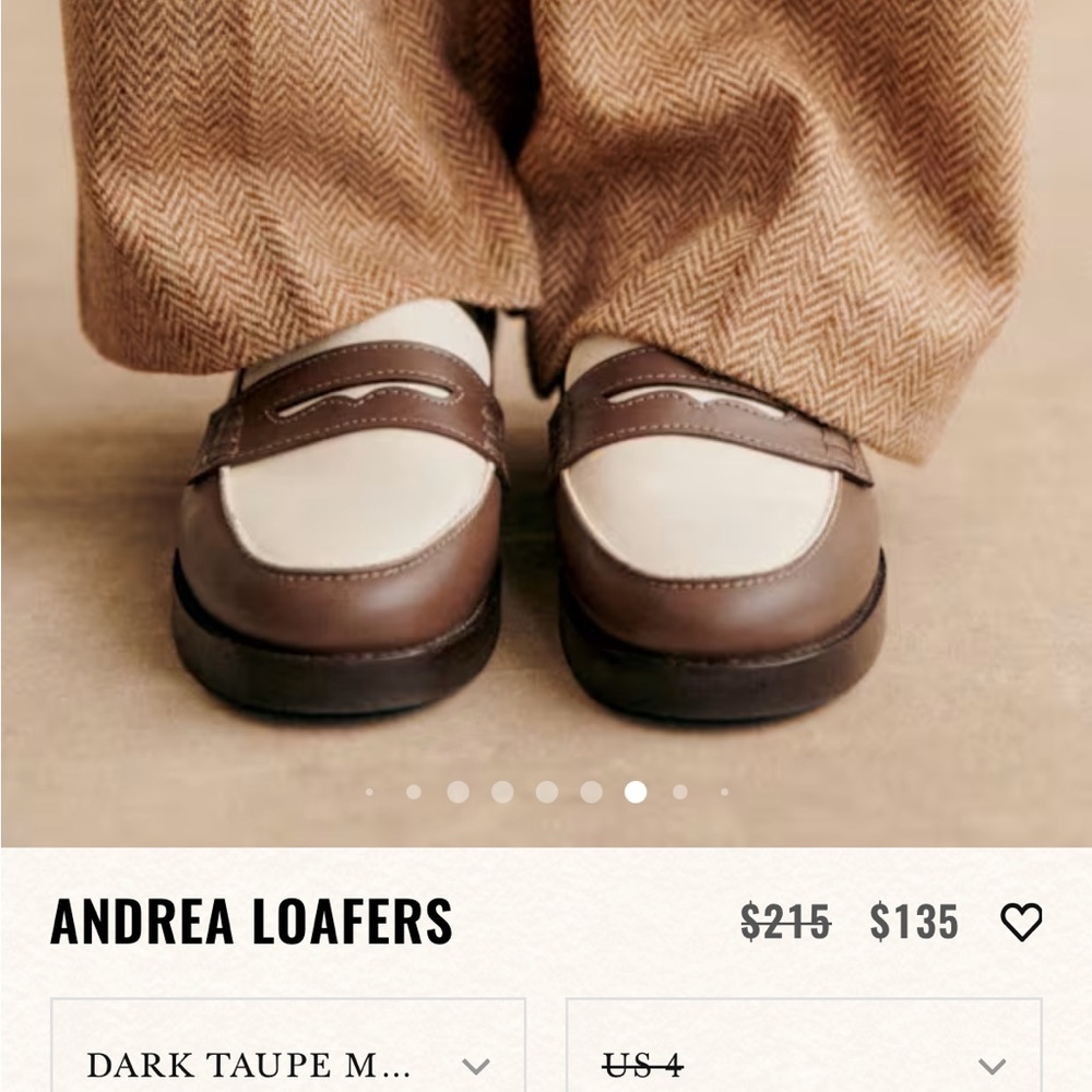 Sezane Brown and White Leather Loafers - Picture 12 of 12